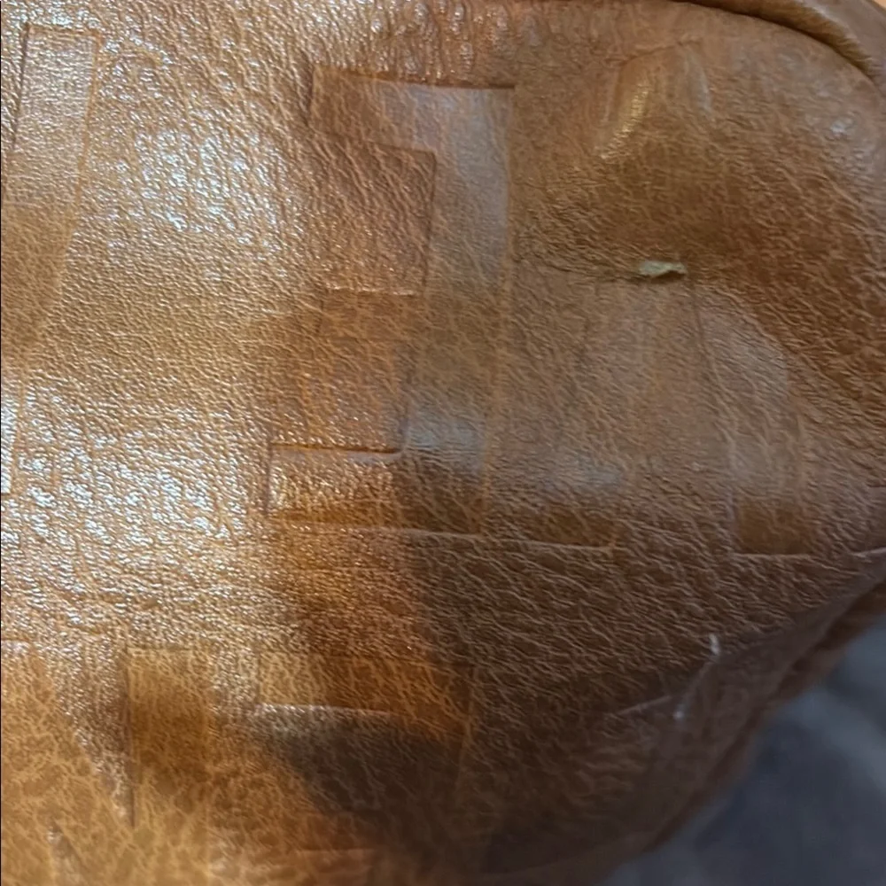 Steve Madden Brown Logo Embossed Backpack – Faux Leather Daypack